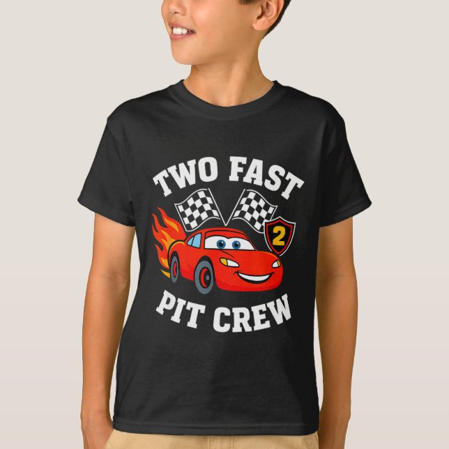 T-shirt Two Fast 2 2nd Birthday T Crew 2yr Year Old  (Devant)