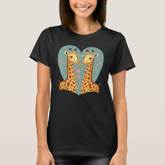 T-shirt Two Giraffe Animals Valentines Day Love on Couple 