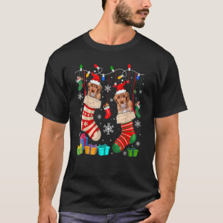 T-shirt Two Santa Cockapoo Dogs In Christmas Socks Dog  Ow