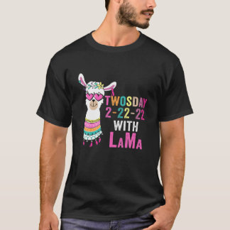 T-shirt Twosday Tuesday, février 22Nd, 2022 Lama Men Kids