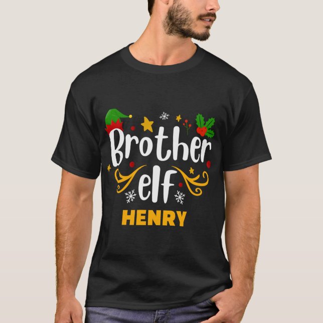 T-shirt Tygraphy Brother Elf Fun Family Matching T Shirt  (Devant)