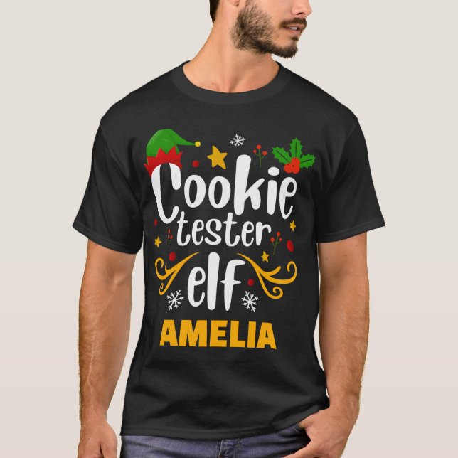 T-shirt Tygraphy Cookie Tester Elf Family Matching T Shirt (Devant)