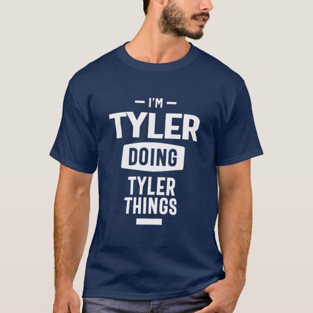 T-shirt Tyler Nom personnalisé Anniversaire Cadeau (Devant)