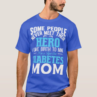 T-shirt Type 1 Diabète Mère Mère T1D Sensibilisation au di