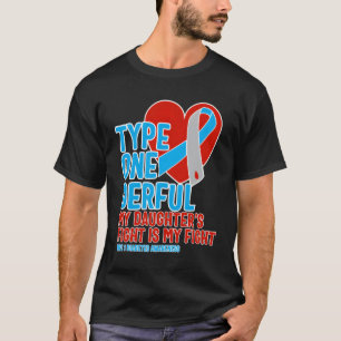 T-shirt Type 1 Diabète Mes Filles Lutter C'Est Mon Combat