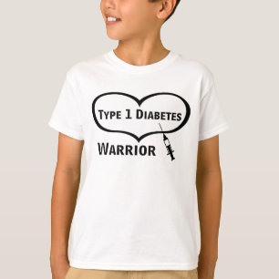 T-shirt Type 1 Guerrier du diabète avec seringue Garçons T