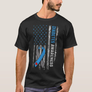 T-shirt Type 1 Sensibilisation au diabète Drapeau américai