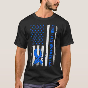 T-shirt Type 1 Sensibilisation au diabète Drapeau américai