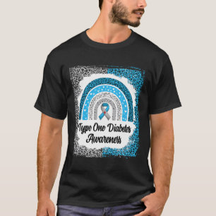 T-shirt Type 1 Sensibilisation au diabète Léopard arc-en-c