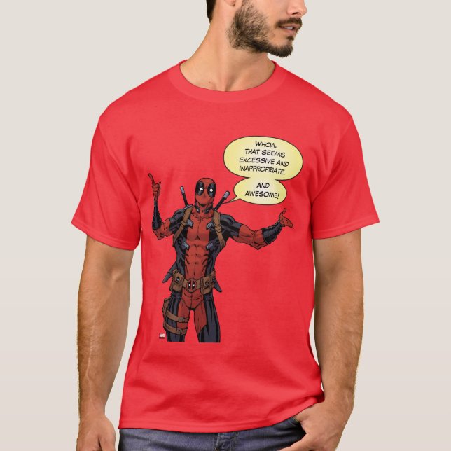 T-shirt Type Deadpool Pointing Character (Devant)