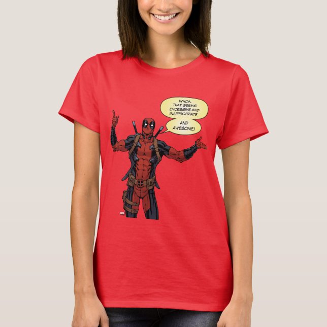 T-shirt Type Deadpool Pointing Character (Devant)