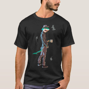 T-shirt Type Requin Humanoïde Café