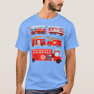 T-shirt Types de Camions-pompiers Garçon Camions-pompiers 