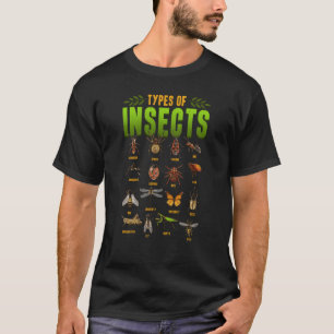 T-shirt Types de collection d'insectes Animal du monde En