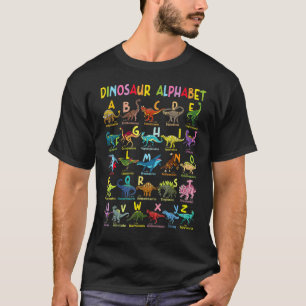 T-shirt Types De Dinosaures Alphabet A Z Pré K Enseignant