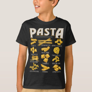 T-shirt Types de pâtes - Aliments italiens Pasta Lover Foo