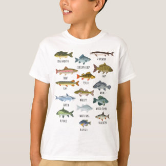 T-shirt Types De Pêche Au Poisson D'Eau Douce