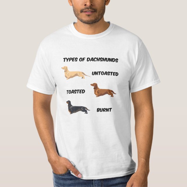 T-shirt Types de teckels (Devant)