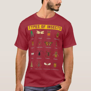T-shirt Types D'Insectes Entomologiste Collecteur D'Insect