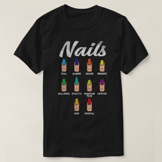 T-shirt Types D'Ongles (Design devant)