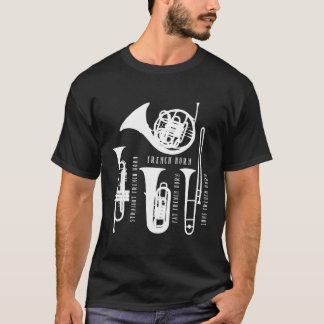 T-shirt Types Drôle De Joueur De La Corne Française Orches