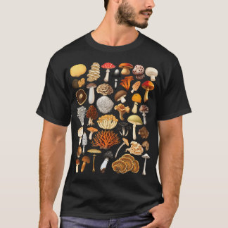 T-shirt Types Of Mushrooms Mycology Fungi Foraging Mushroo