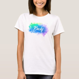 T-shirt Typographie amusante Pastel Blotch Arrière - plan