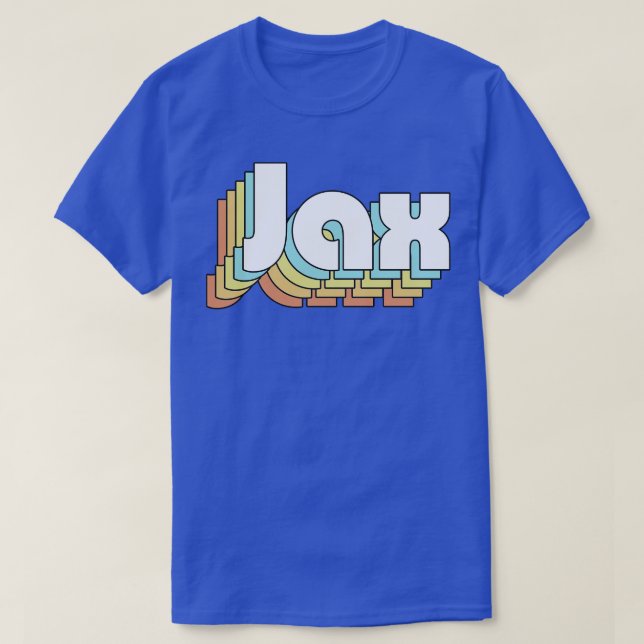 T-shirt Typographie arc-en-ciel Jax Retro style défraîchi (Design devant)