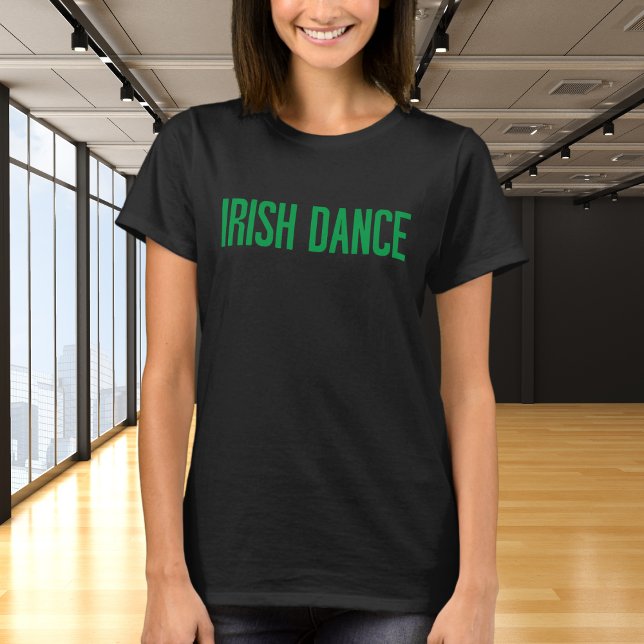 T-shirt Typographie branchée de danse irlandaise en vert (Créateur téléchargé)
