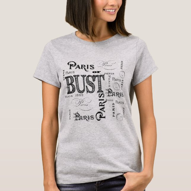 T-shirt Typographie Calligraphie Paris France Tour Eiffel (Devant)