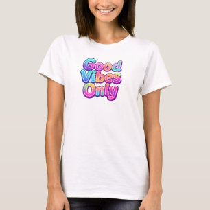 T-shirt Typographie Colorée Cadeau Bonne Vibration Uniquem