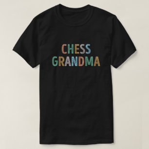 T-shirt Typographie colorée Échecs Grand-mère