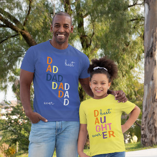 T-shirt Typographie colorée Meilleur Papa Jamais