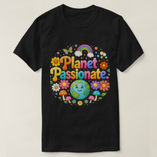 T-shirt Typographie Colorée Passionnée de la Planète