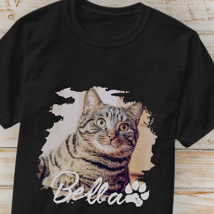 T-shirt Typographie Cool moderne simple de Chat Nom et pho