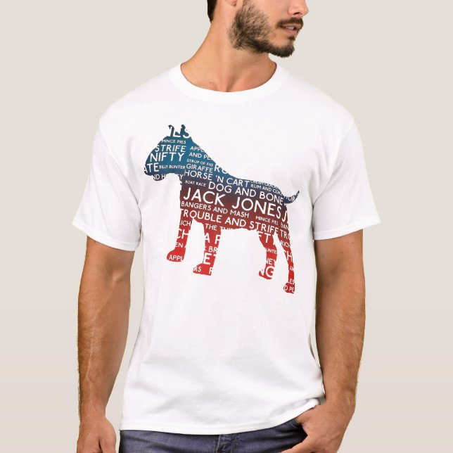 T-shirt Typographie d'argot de cockney de bull-terrier (Devant)