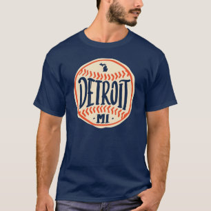 T-shirt Typographie de baseball à main du Michigan de Detr