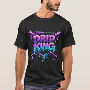T-shirt Typographie de baseball Drip King