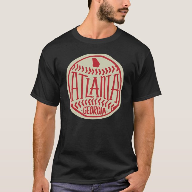 T-shirt Typographie de baseball illustrée par Atlanta Geor (Devant)