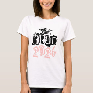 T-shirt typographie de blush de la promotion 2026 pour la