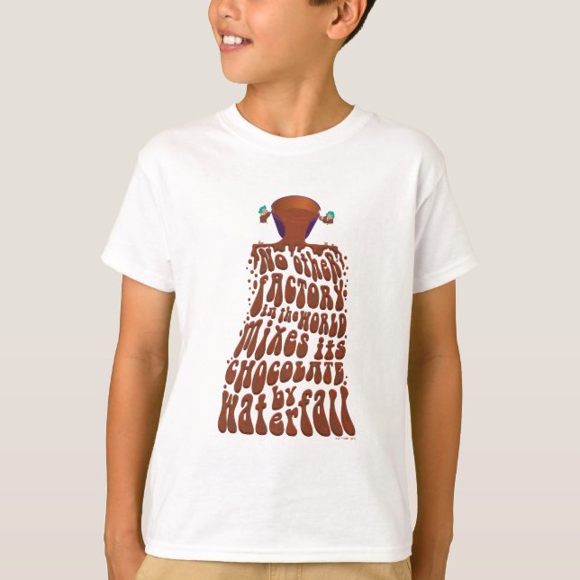 T-shirt Typographie de cascade au chocolat Willy Wonka (Devant)