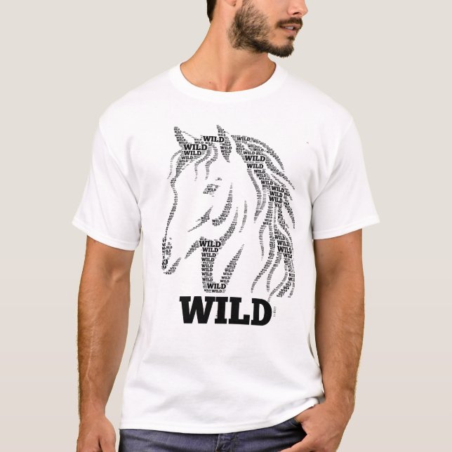 T-shirt Typographie de Cheval Sauvage (Devant)