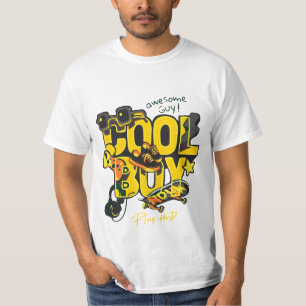 T-shirt Typographie de garçon cool avec icônes de Hobby