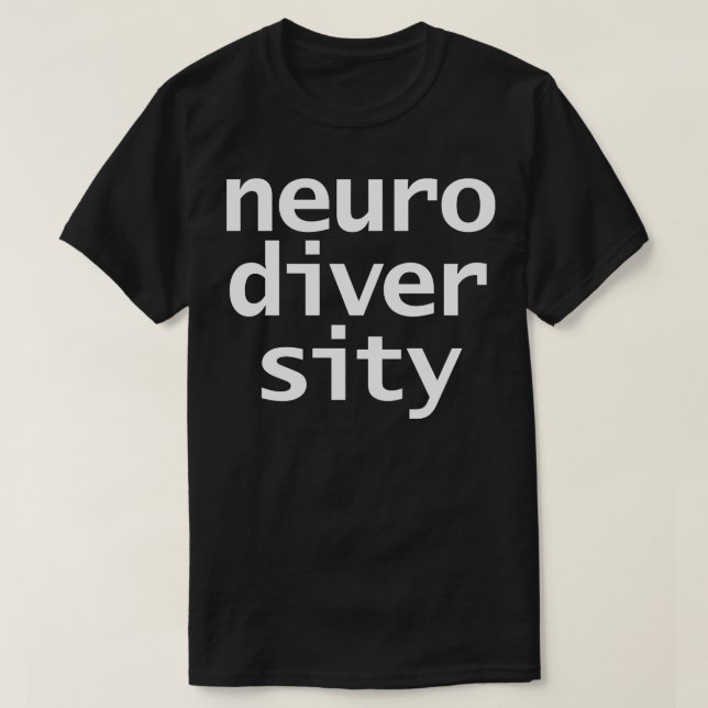 T-shirt Typographie de la neurodiversité Texte blanc (Design devant)