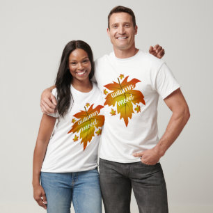 T-shirt Typographie de l'humeur d'automne maple feuille T-