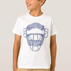 T-shirt Typographie de masque de receveurs de base-ball