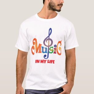 T-shirt Typographie de mots musicaux – Lettre musicale mod