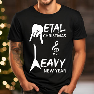 T-shirt Typographie de Noël de guitare de musique métal