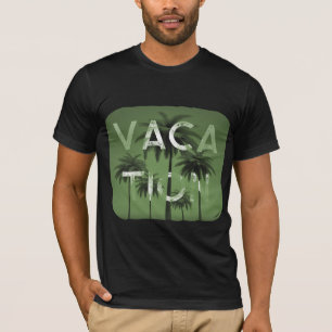T-shirt Typographie de vacances Graphisme Vert Blanc T-shi