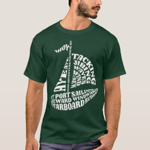 T-shirt Typographie de voile Word Art marin 